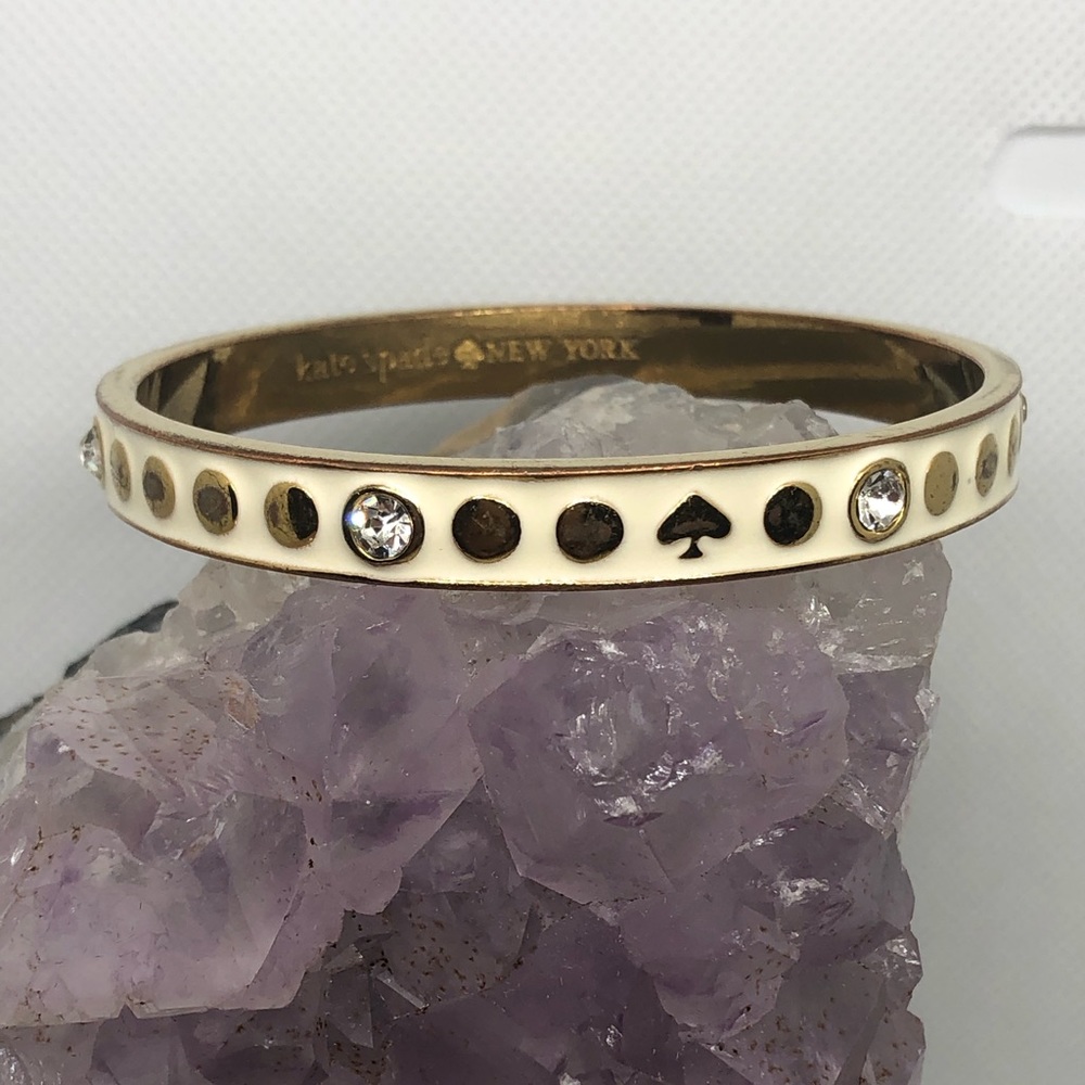 Kate Spade Spot the Spade Cream Enamel Gold Tone Bracelet